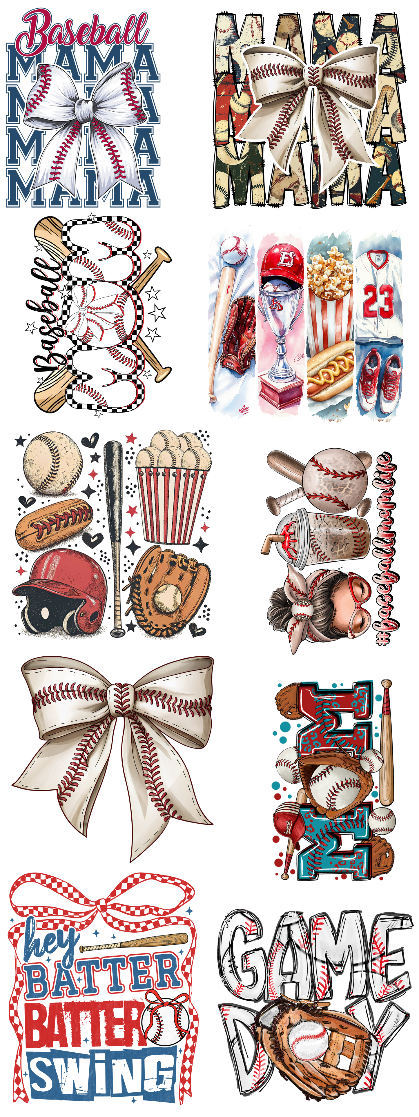 PREMADE GANG SHEET - Baseball Mama Transfers