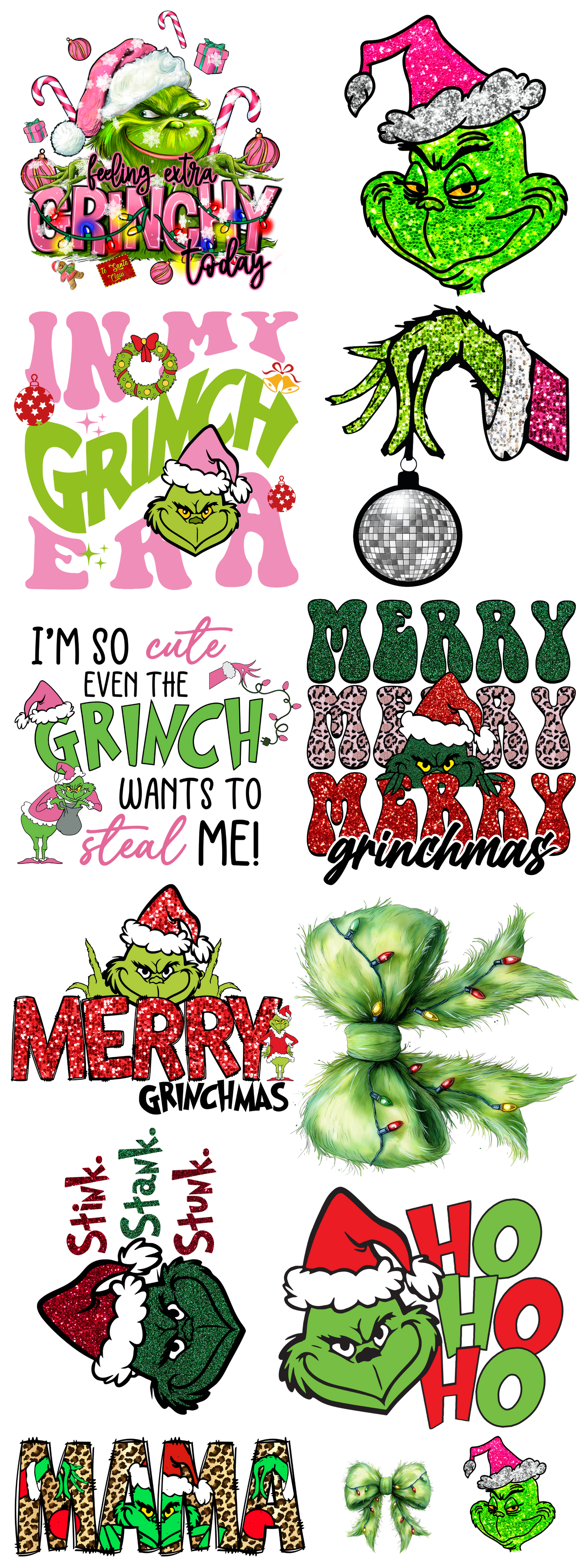 PREMADE GANG SHEET - The Grinch Transfers