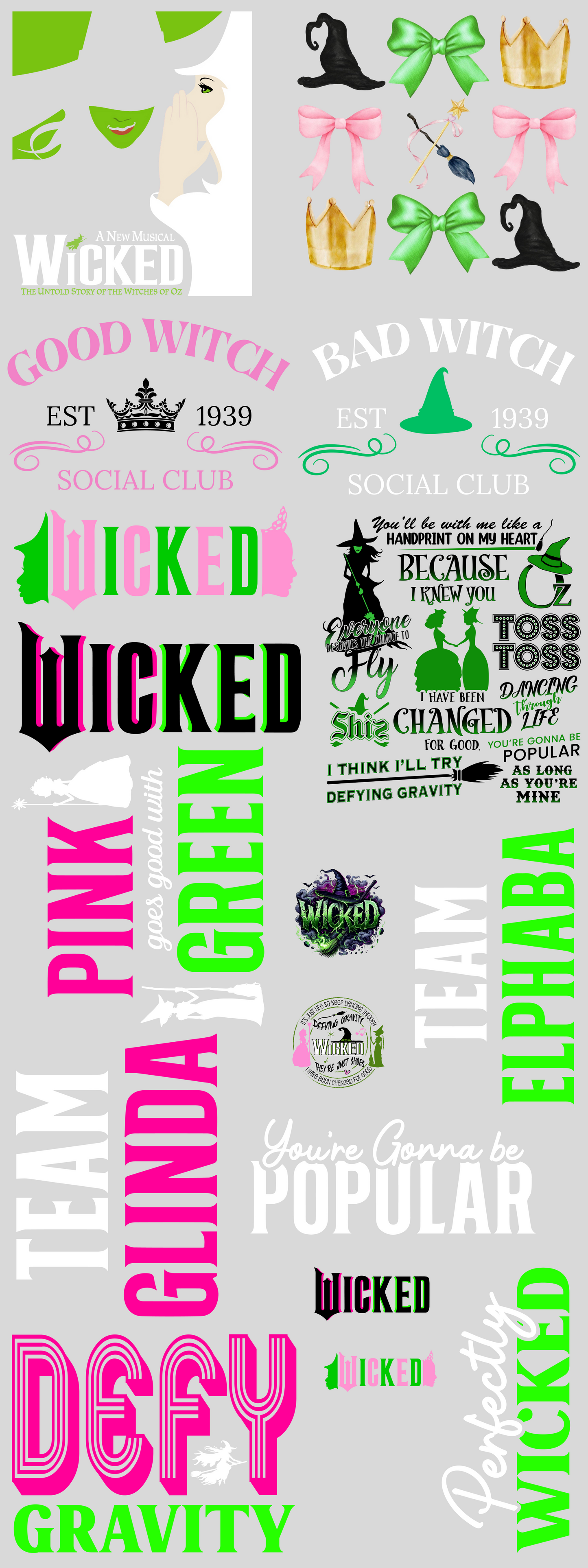 PREMADE GANG SHEET - Wicked the movie Transfers