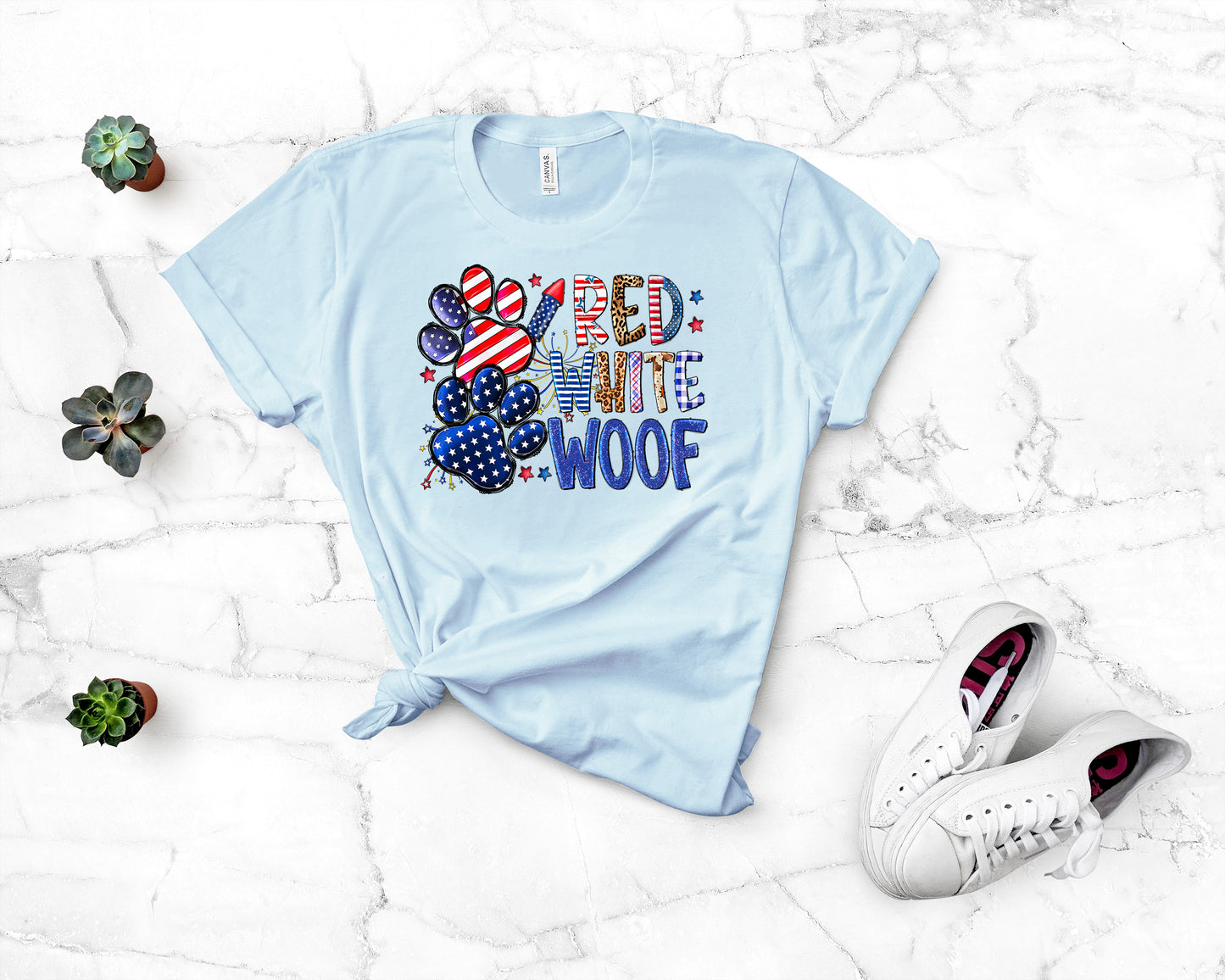 Red White Woof Transfer