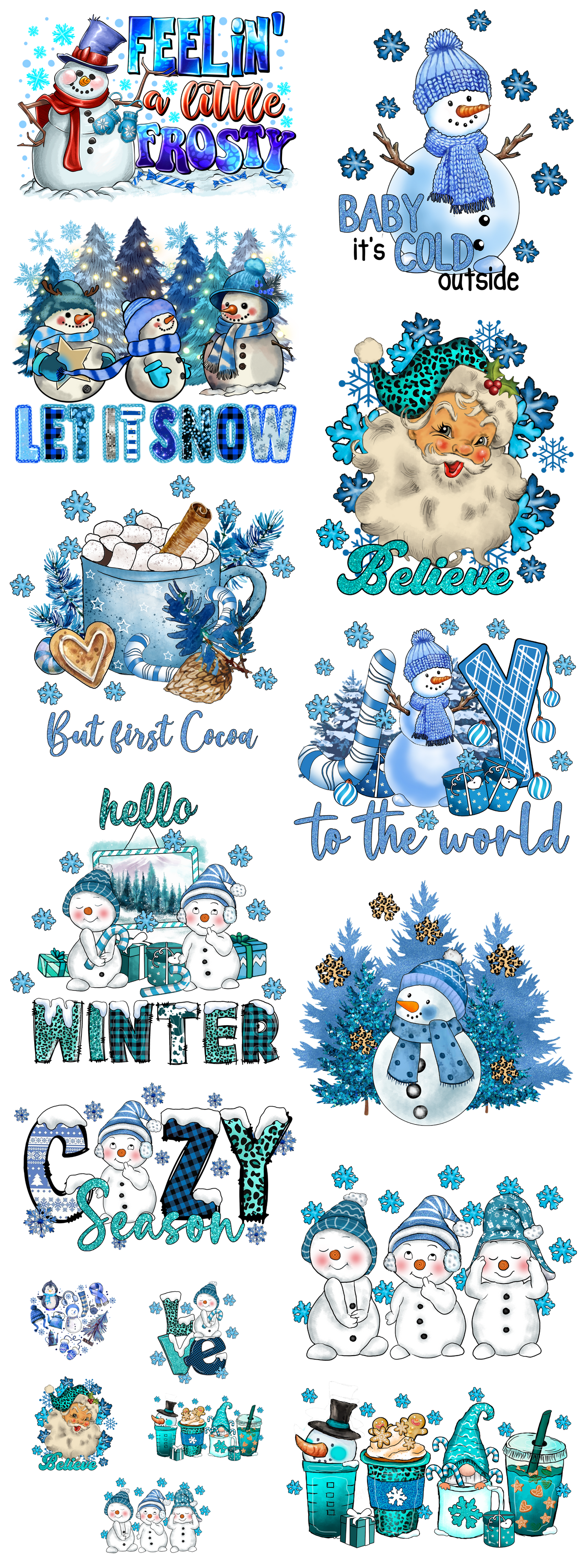 PREMADE GANG SHEET - Winter Wonderland Transfers