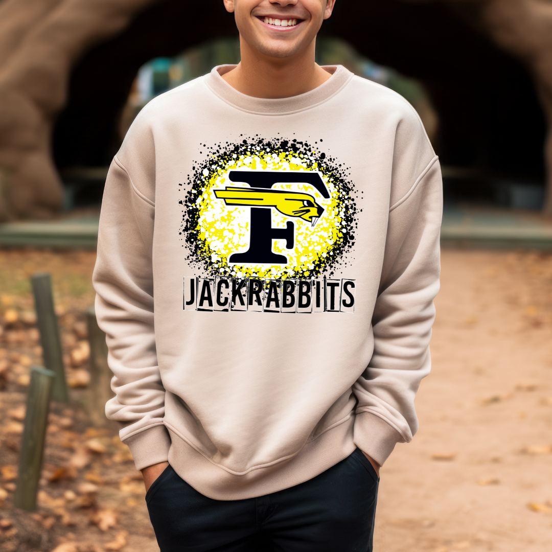 Forney Jackrabbits circle Splatter Paint Logo Transfer