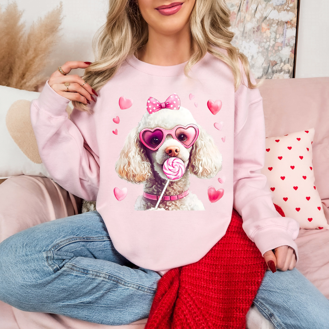 Dogs w/ heart sunglasses and lollipop Transfer