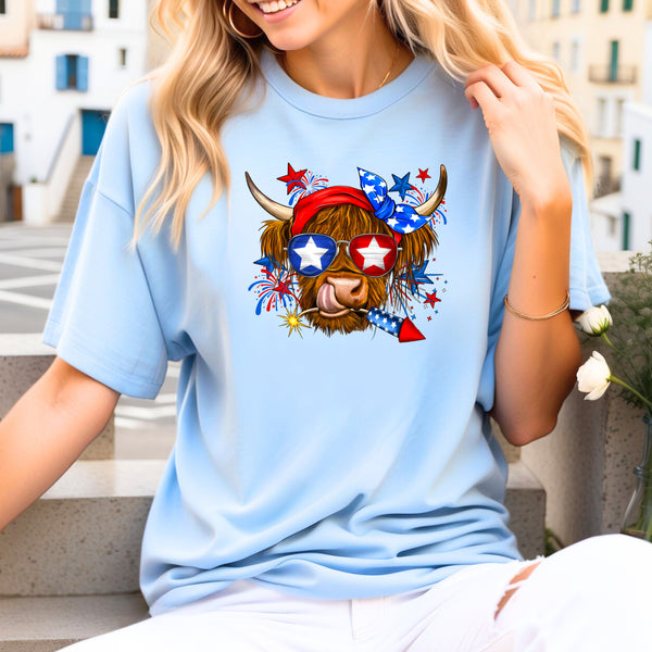 4th of July Highland Cow Transfer