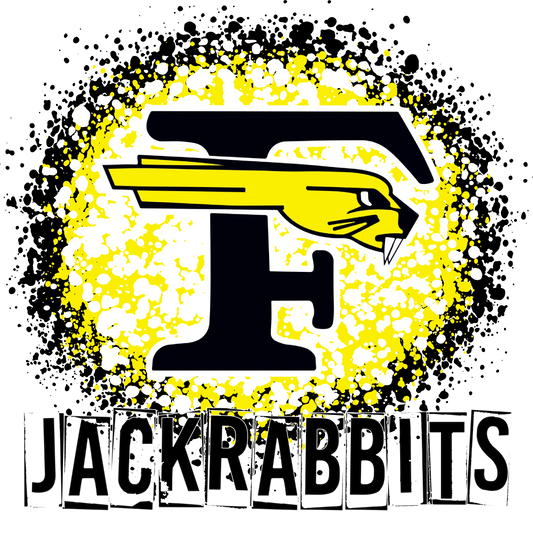 Forney Jackrabbits circle Splatter Paint Logo Transfer