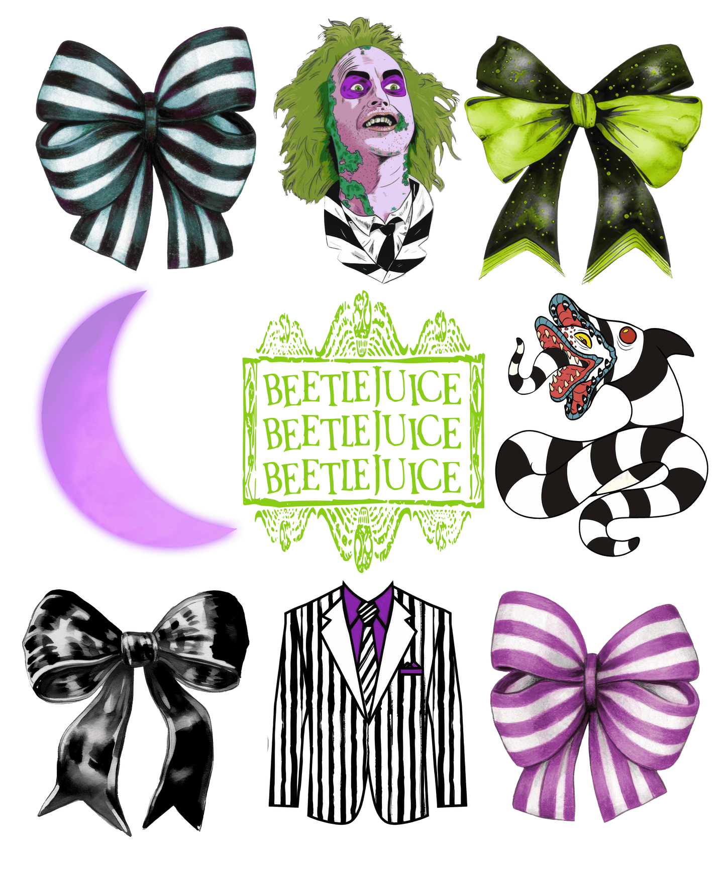 BEETLEJUICE - bow collage Transfer