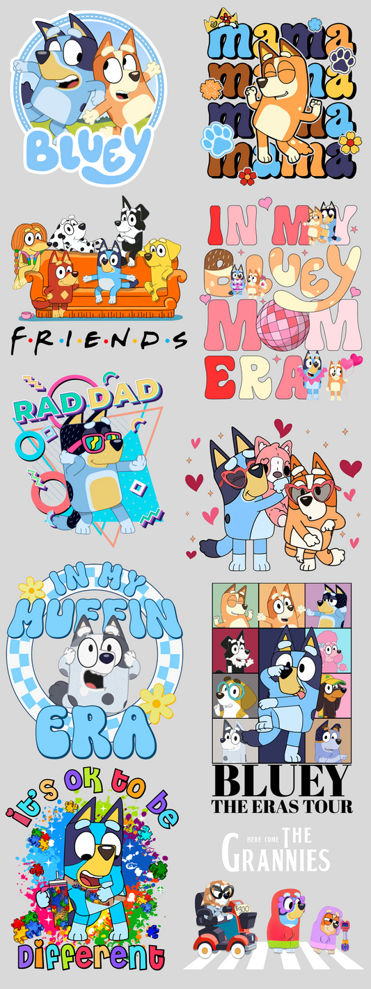 PREMADE GANG SHEET - Bluey Transfers