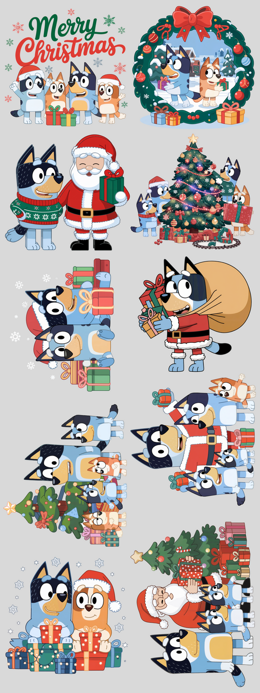 PREMADE GANG SHEET - Bluey Christmas