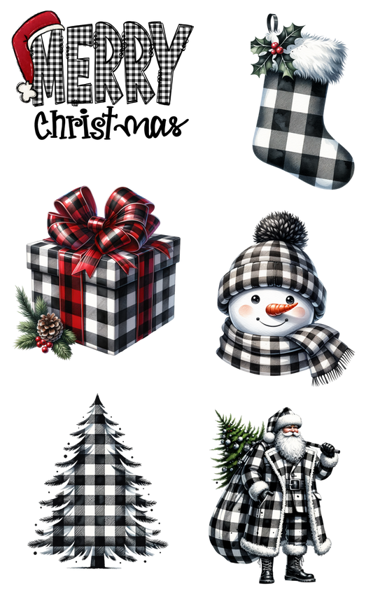 PREMADE GANG SHEET - Checkered Christmas