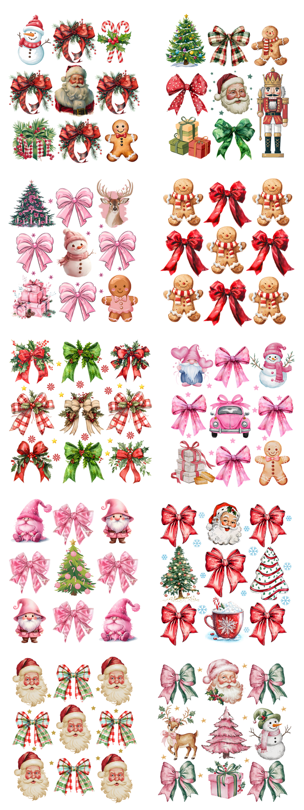 PREMADE GANG SHEET - Coquette Christmas Collages Transfers