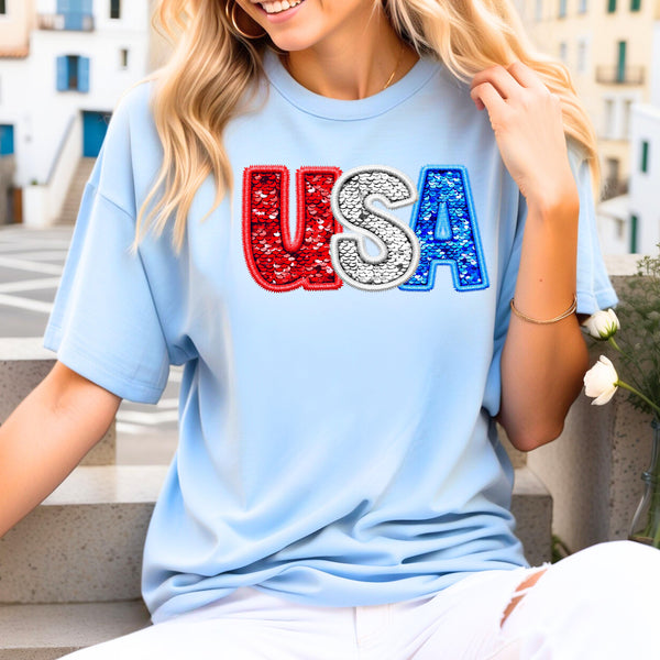 Faux Sequin USA Transfer