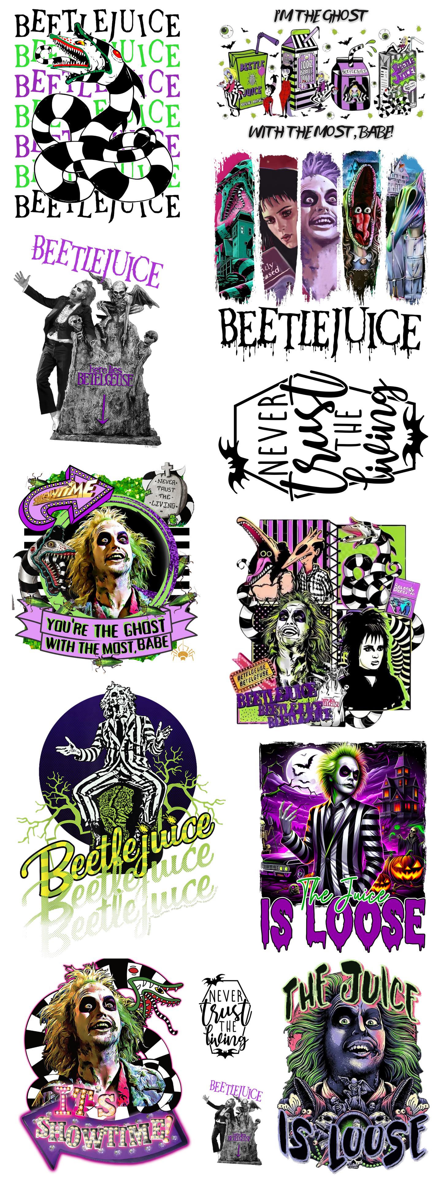 PREMADE GANG SHEET - BEETLEJUICE Transfers