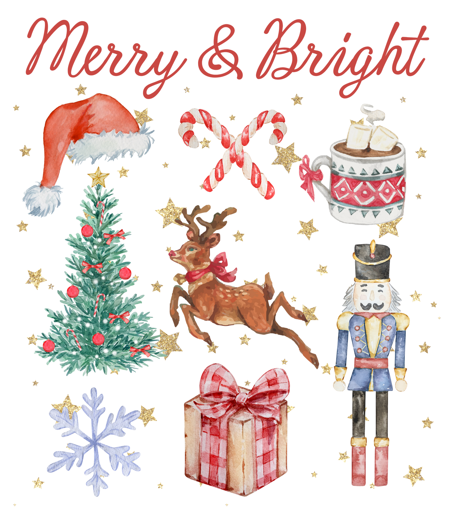 Merry and Bright Collage Transfer