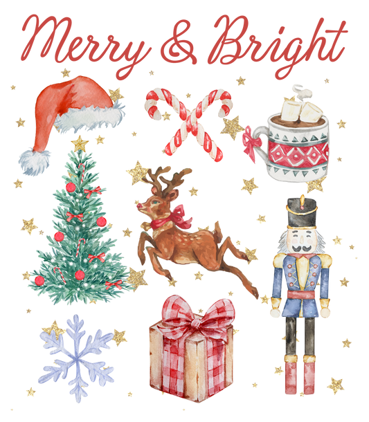 Merry and Bright Collage Transfer