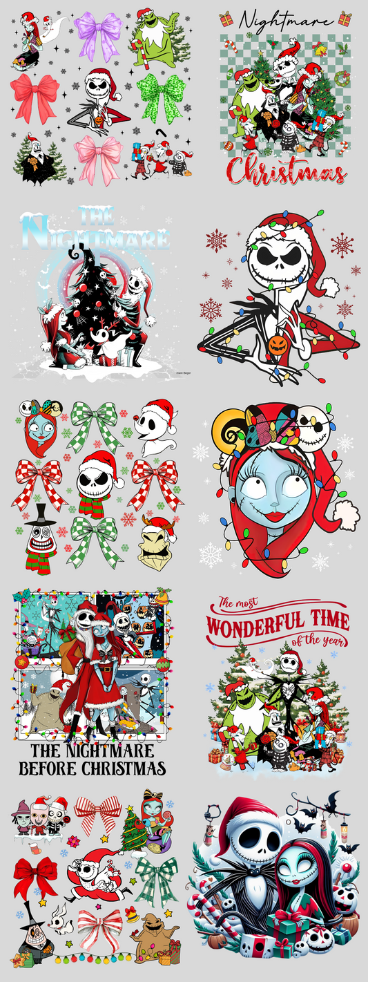 PREMADE GANG SHEET - Nightmare Before Christmas Transfers