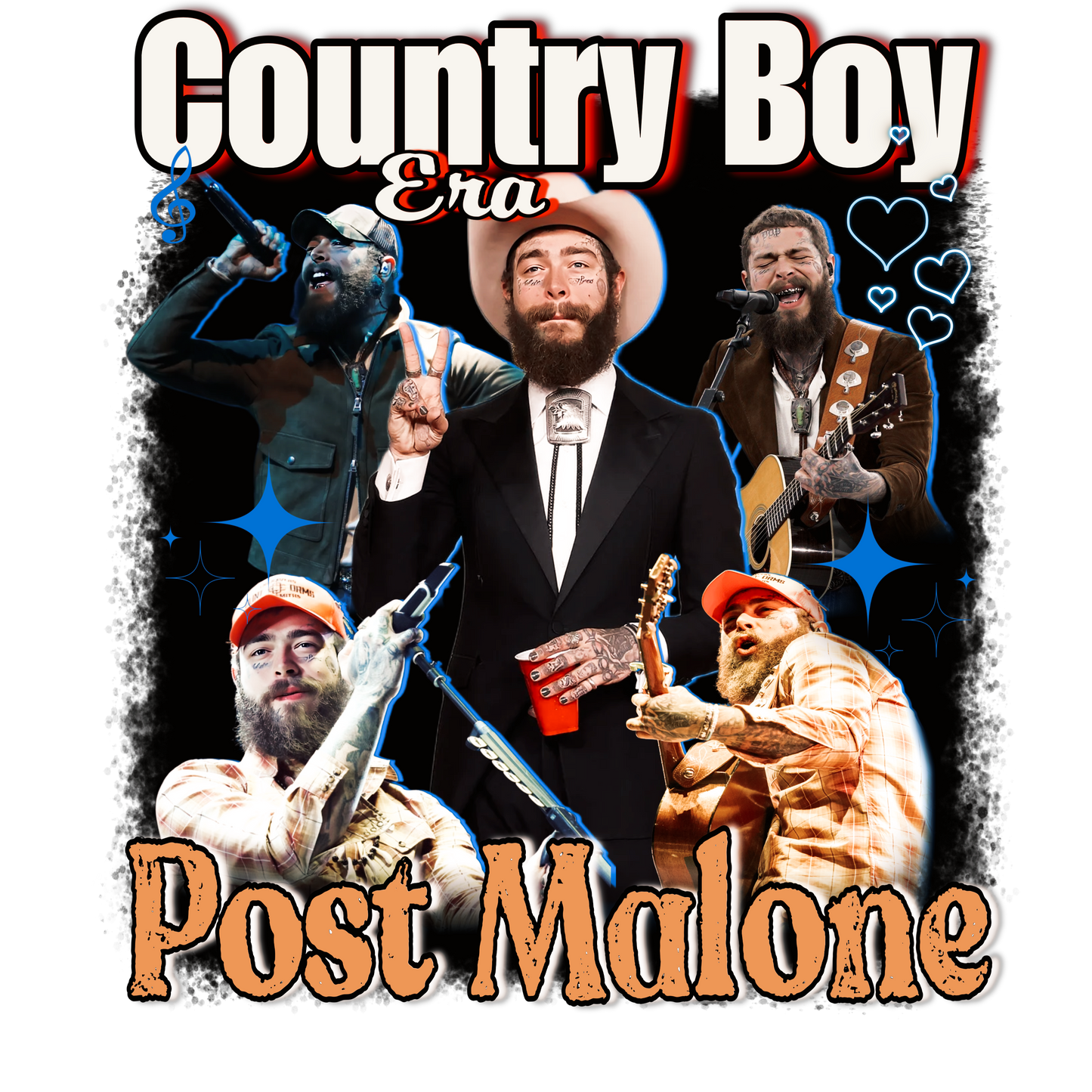 Post Malone - Country Boy Era Collage Transfer