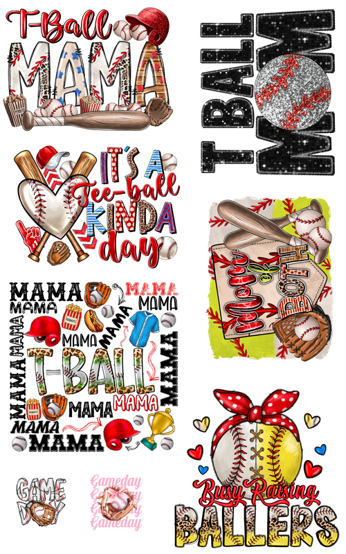 PREMADE GANG SHEET - TBall Mama Transfers