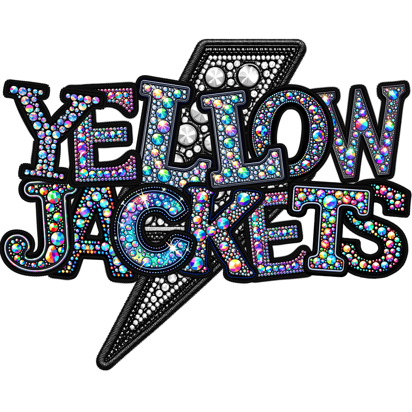 Yellowjackets Faux Rhinestones Transfer