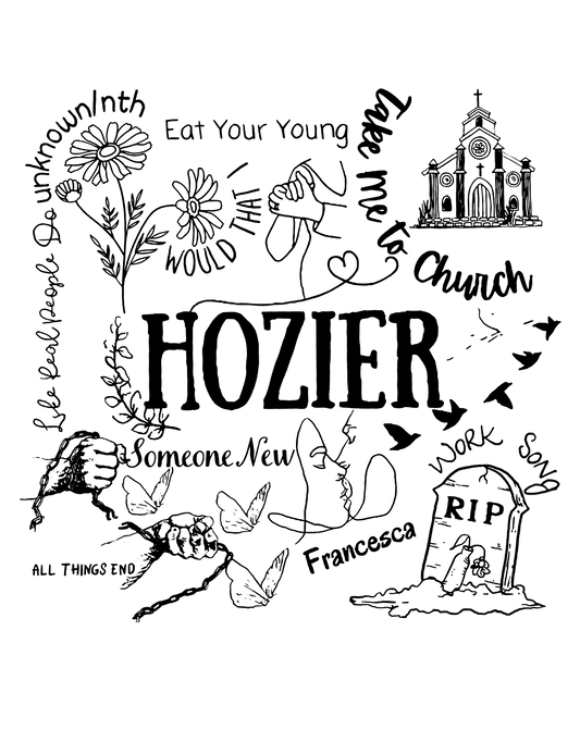 Hozier - Song Title Collage Transfer