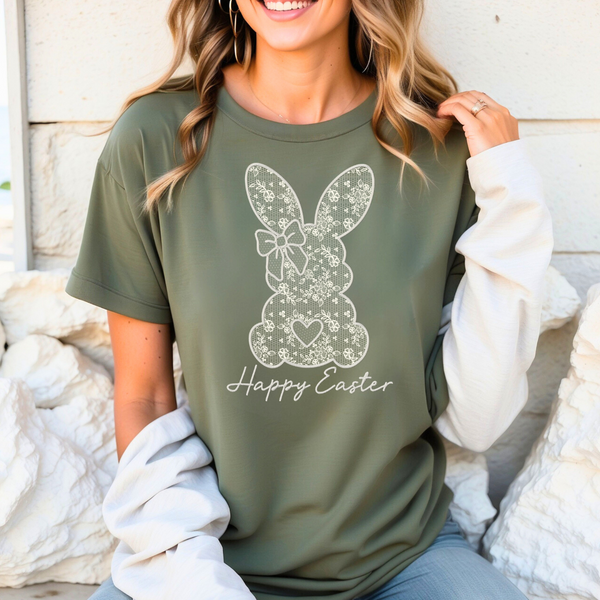 Happy Easter (lace bunny) Transfer