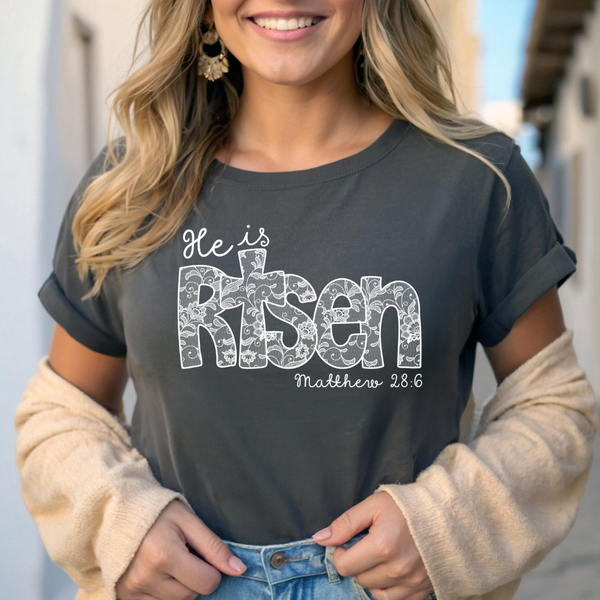 He is Risen (lace) Transfer