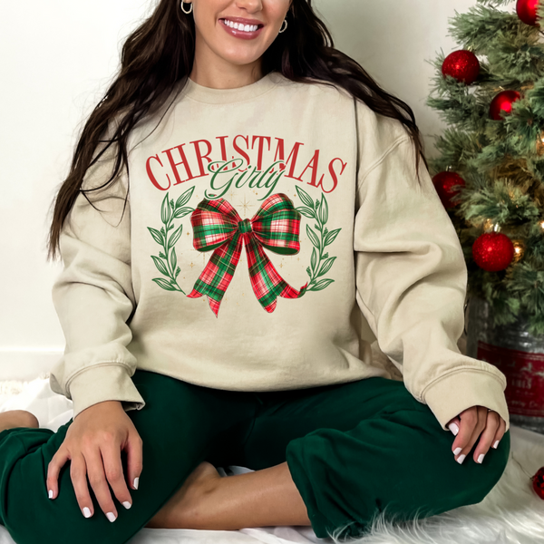 Christmas Girly Plaid Bow Transfer