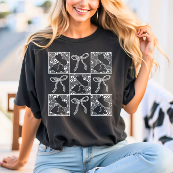 Bunnies and Bows (lace) Transfer