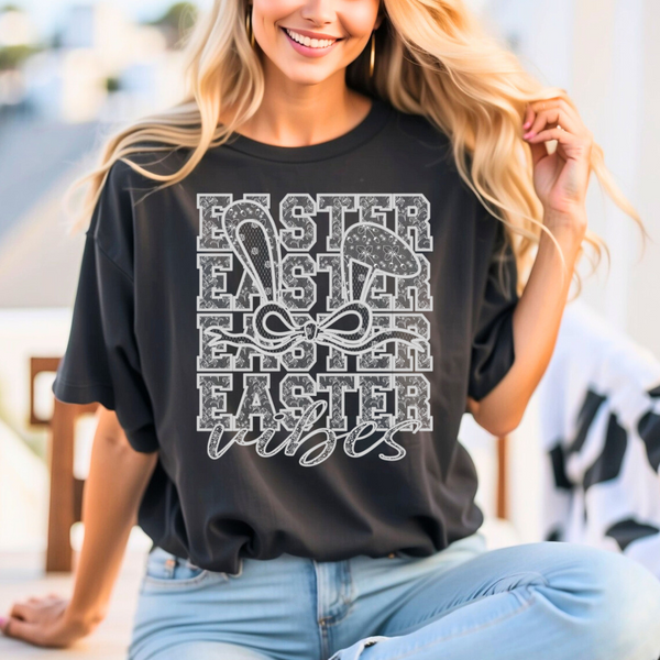 Easter Vibes (lace and bow) Transfer