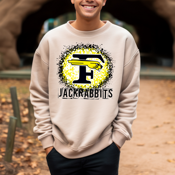 Forney Jackrabbits circle Splatter Paint Logo Transfer