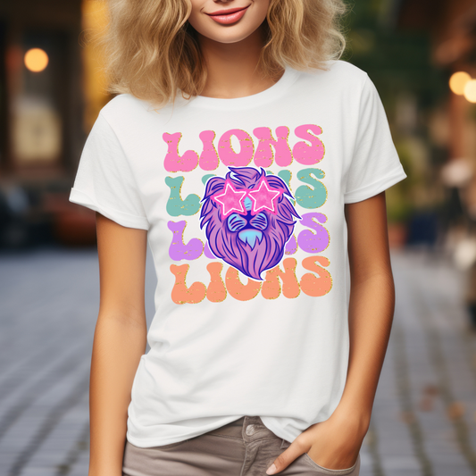 Lions Preppy Pastel Transfer