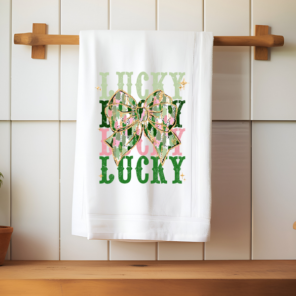 Faded LuckyLuckyLucky Bow Transfer